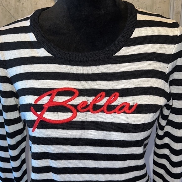 BCBGENERATION striped long sleeve sweater black white Sz XS - Picture 6 of 11